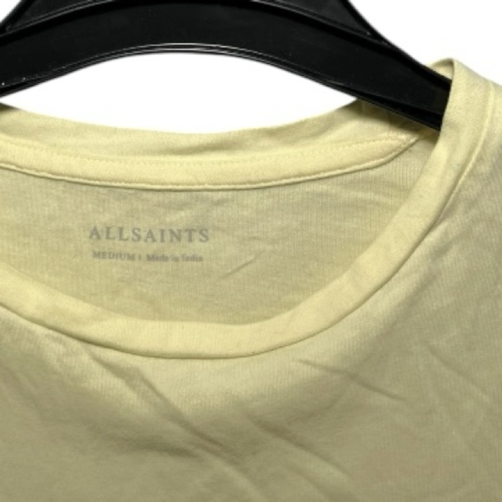 Gently Used- All Saints Yellow Slim Fit Short Sleeve Tee Size M - Picture 7 of 8